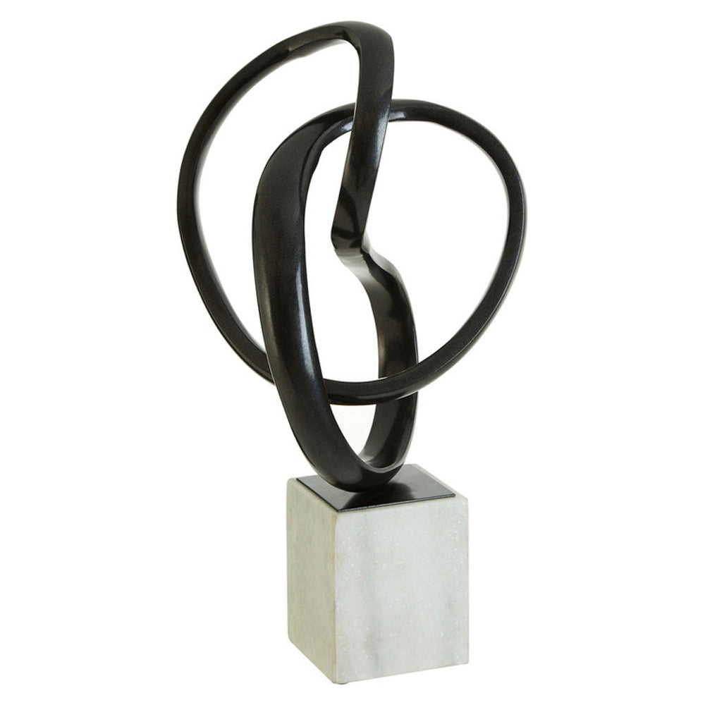 Knot Marble Sculpture - Black & White
