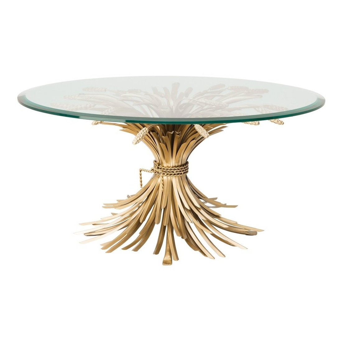 Bonheur Round Coffee Table - Antique Gold Finish Main image