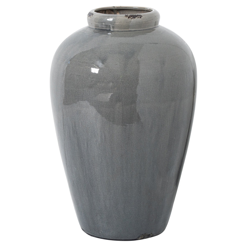 Garda Glazed Tall Juniper Vase - Grey Main image