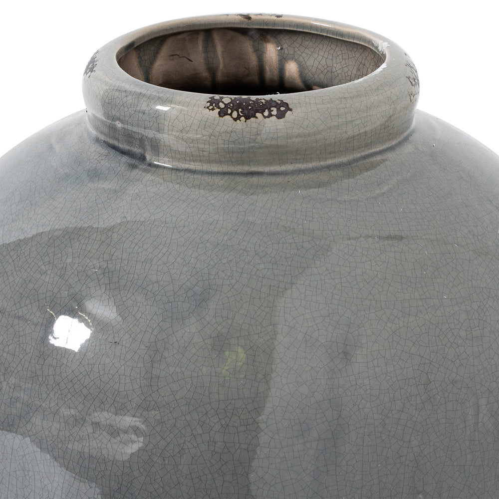 Garda Glazed Tall Juniper Vase - Grey Secondary image