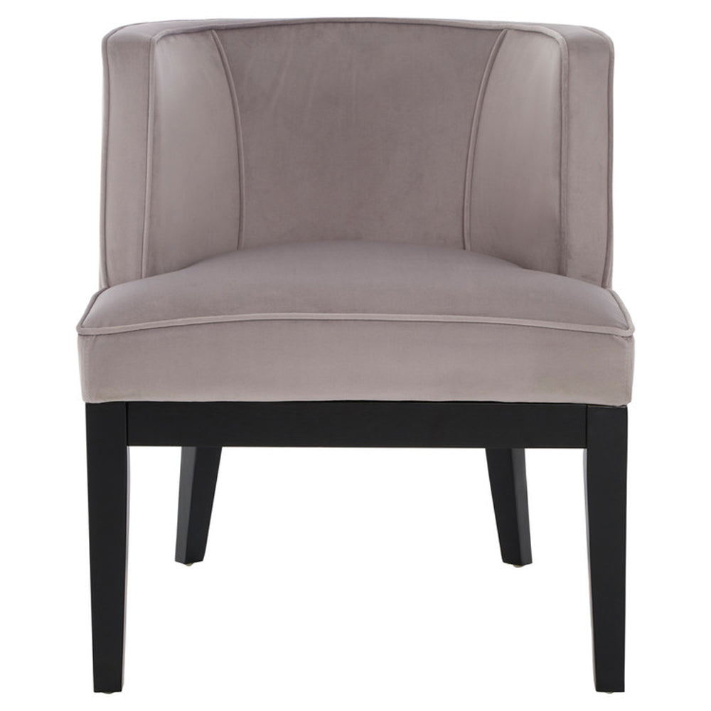 Daxi Rounded Velvet Chair - Light Grey Main image