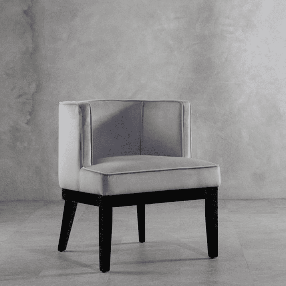 Daxi Rounded Velvet Chair - Light Grey Secondary image