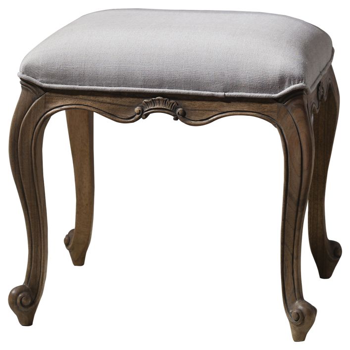 Chic Dressing Stool - Weathered Wood