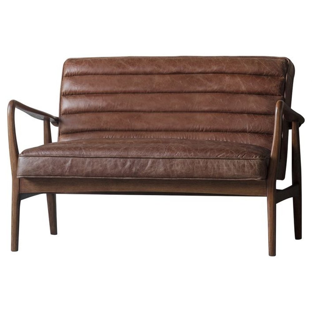 Datsun 2 Seater Sofa - Vintage Brown Leather Main image
