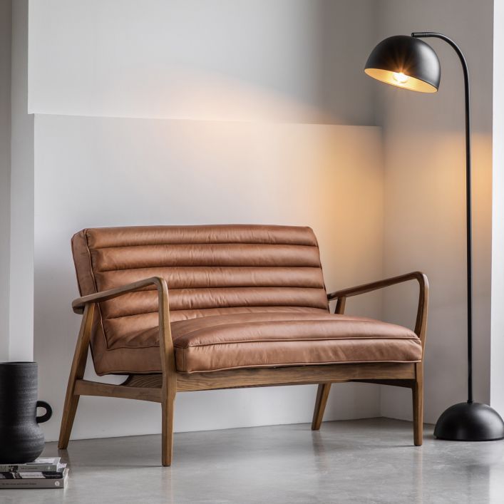 Datsun 2 Seater Sofa - Vintage Brown Leather Secondary image