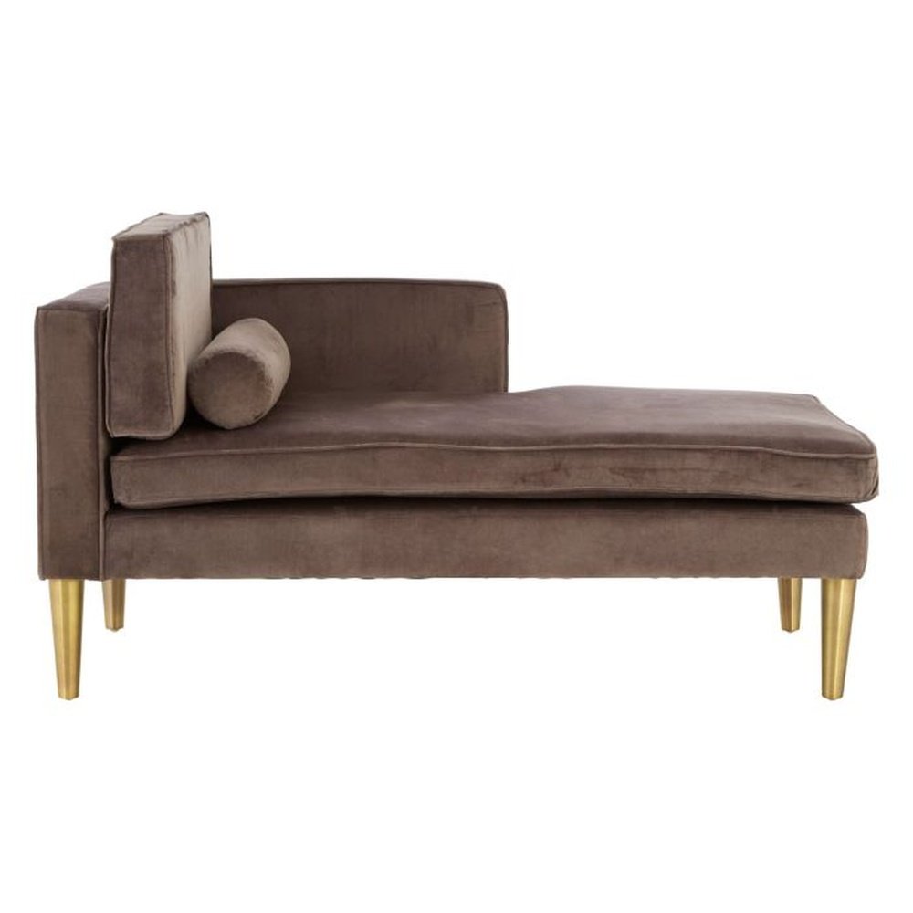 Lily Velvet Chaise Longue - Taupe Main image