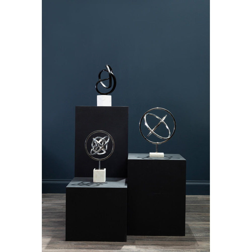 Knot Marble Sculpture - Black & White