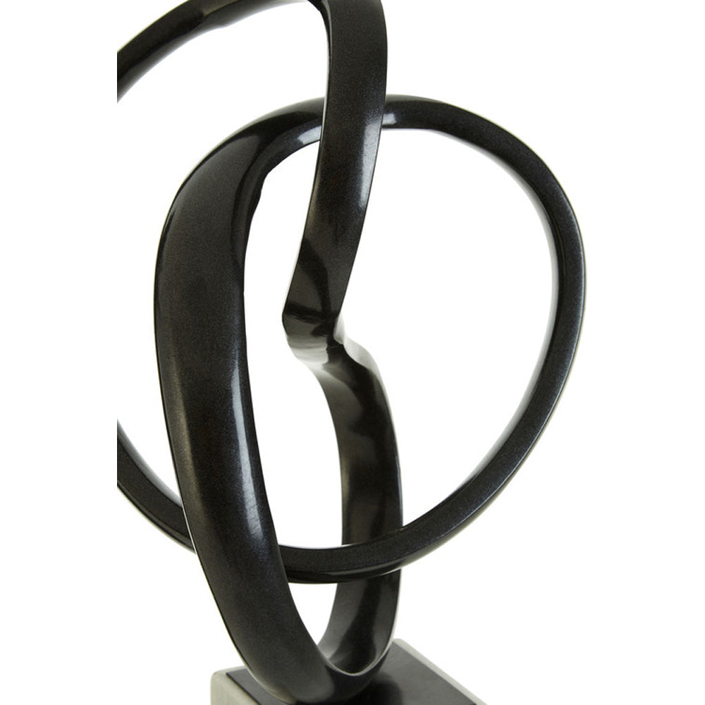 Knot Marble Sculpture - Black & White