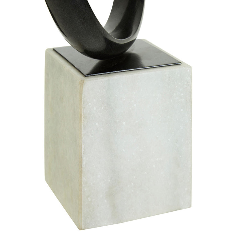 Knot Marble Sculpture - Black & White