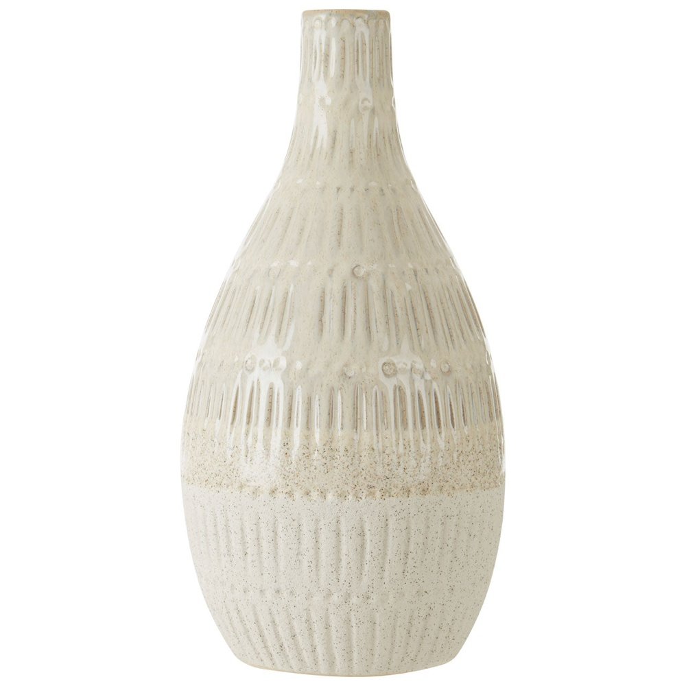 Stefi Medium Bottle Stoneware Vase - White Main image