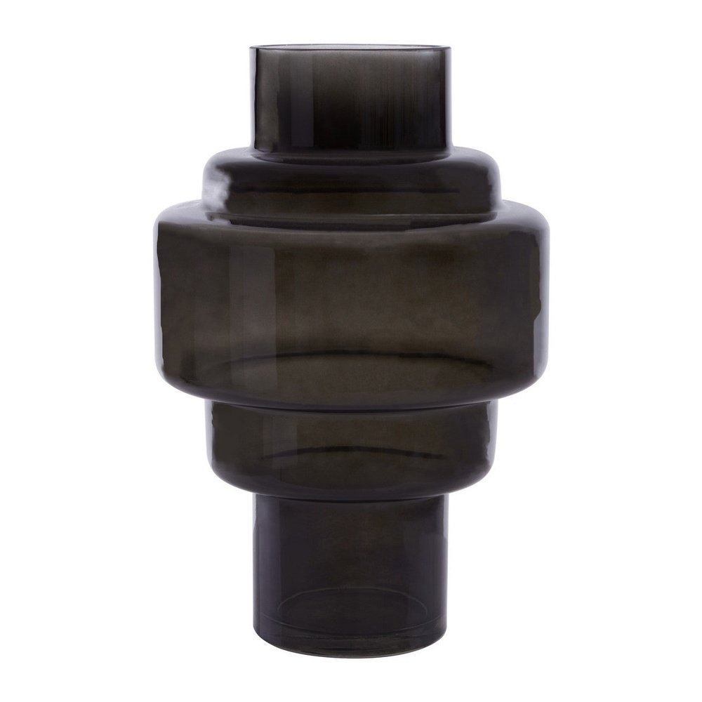 Cadence Small Glass Vase - Black Smoke Main image