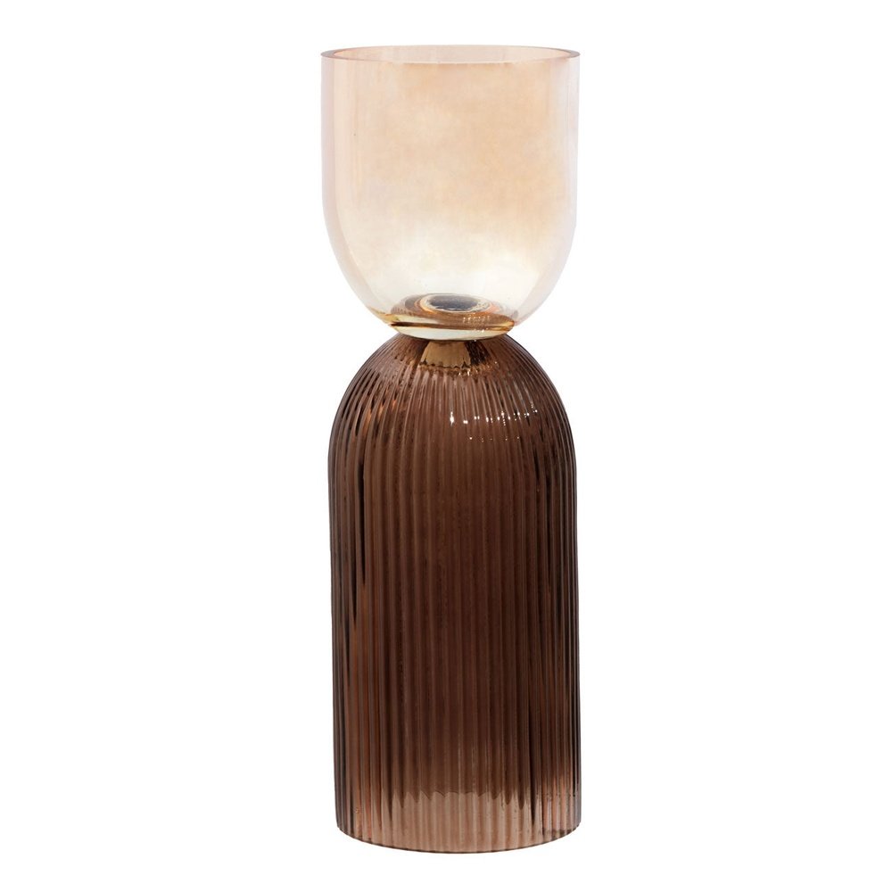 Esme Large Glass Vase - Amber & Brown Main image