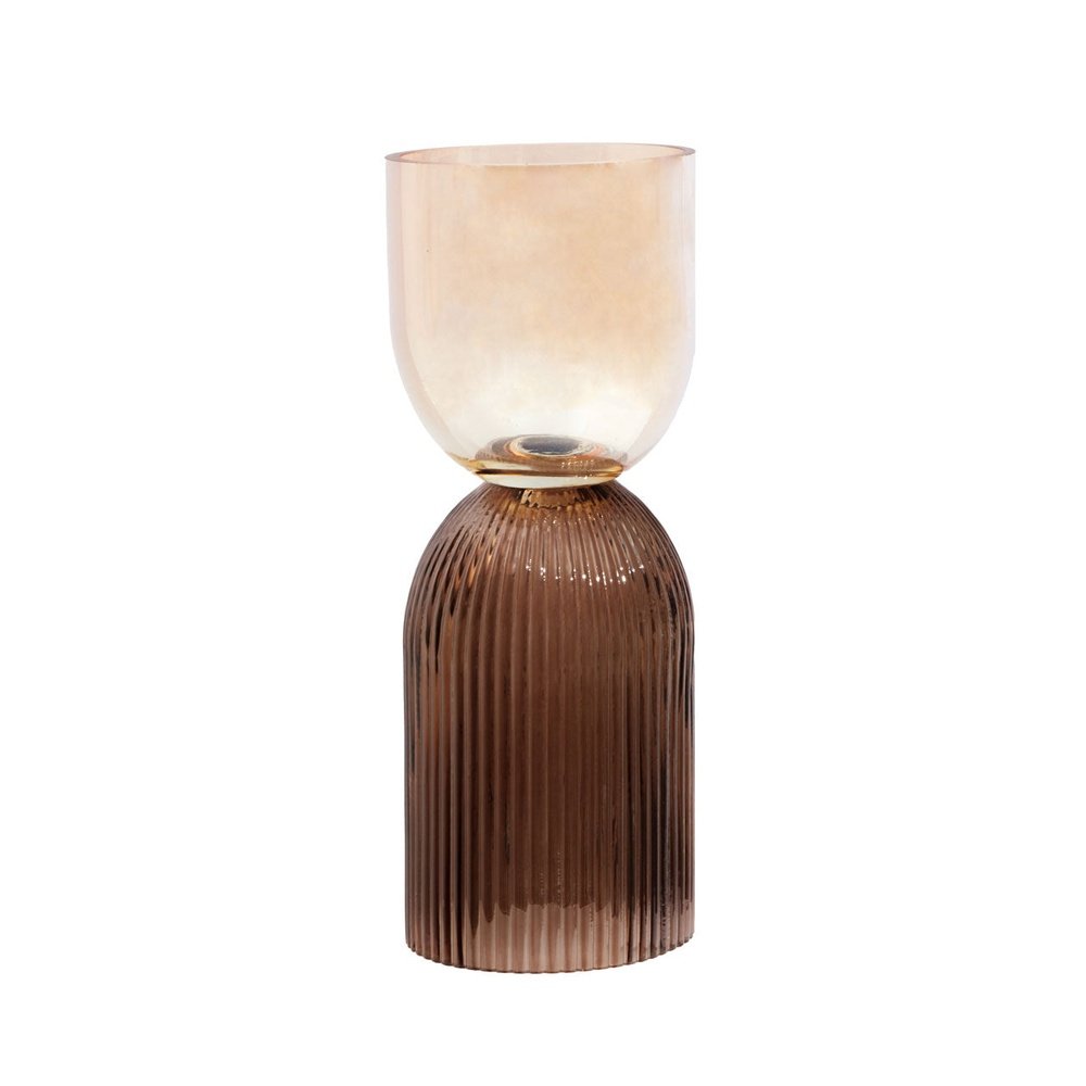 Esme Small 2 Toned Glass Vase - Amber & Brown Main image