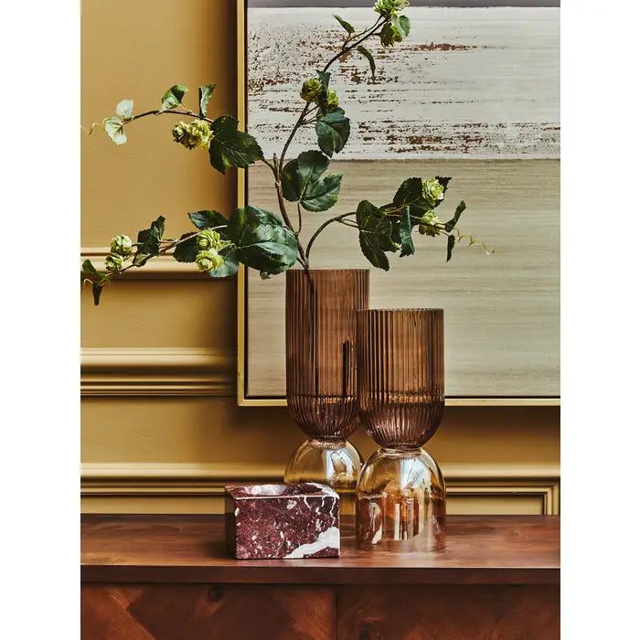 Esme Small 2 Toned Glass Vase - Amber & Brown Secondary image