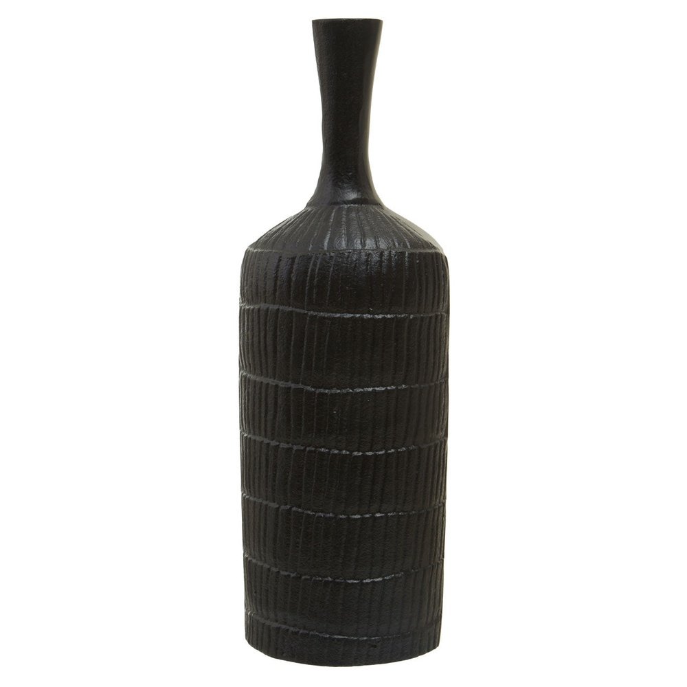 Decima Large Rough Bottle Vase - Black Main image