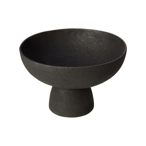 Deriva Large Textured Pedestal Bowl - Black | Outlet
