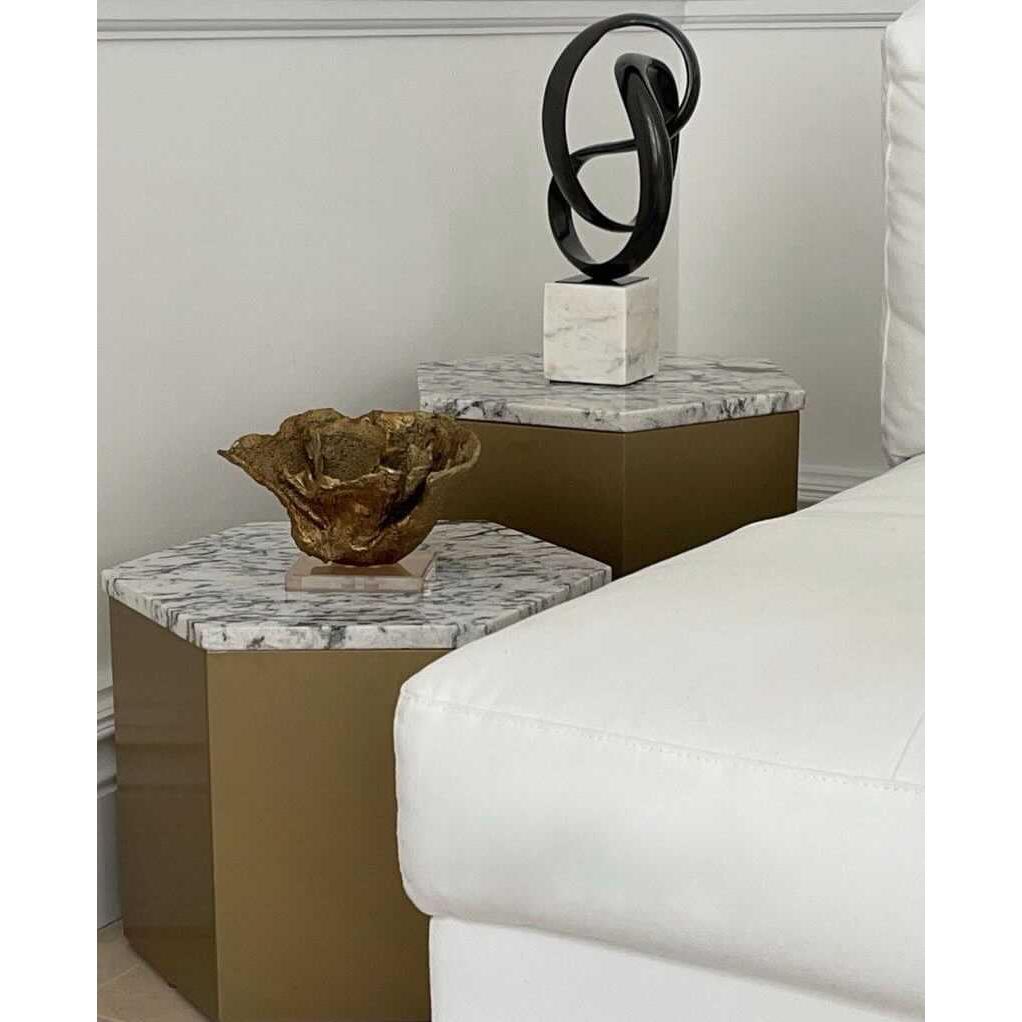 Knot Marble Sculpture - Black & White