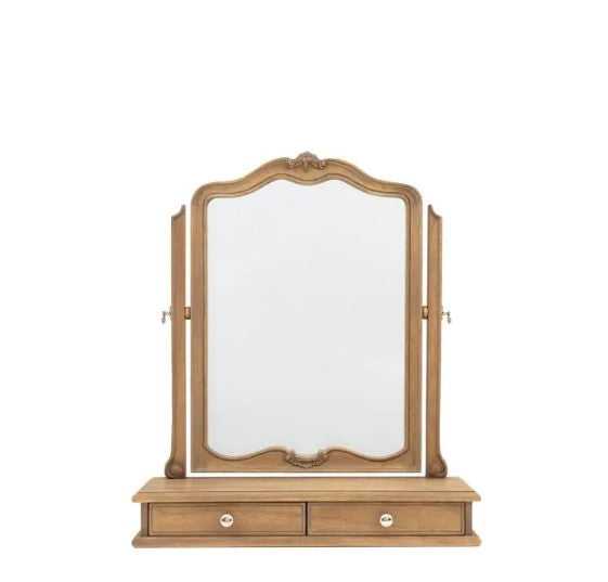 Chic Table Mirror 73x60cm - Weathered Wood